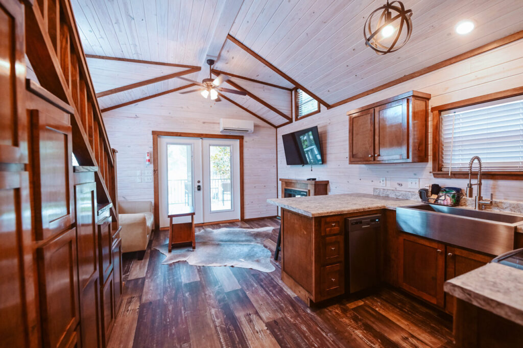 Luxury cottage interior with a vaulted ceiling near Navarre Beach Florida