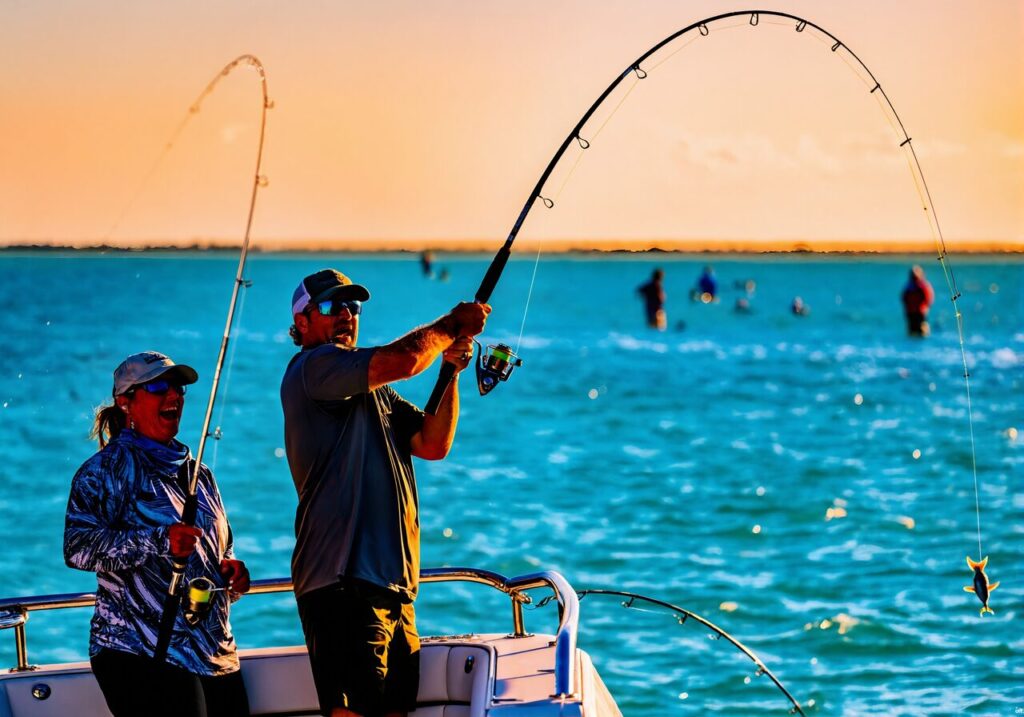 Deep sea charter fishing boat in the Gulf near Fort Walton Beach FL